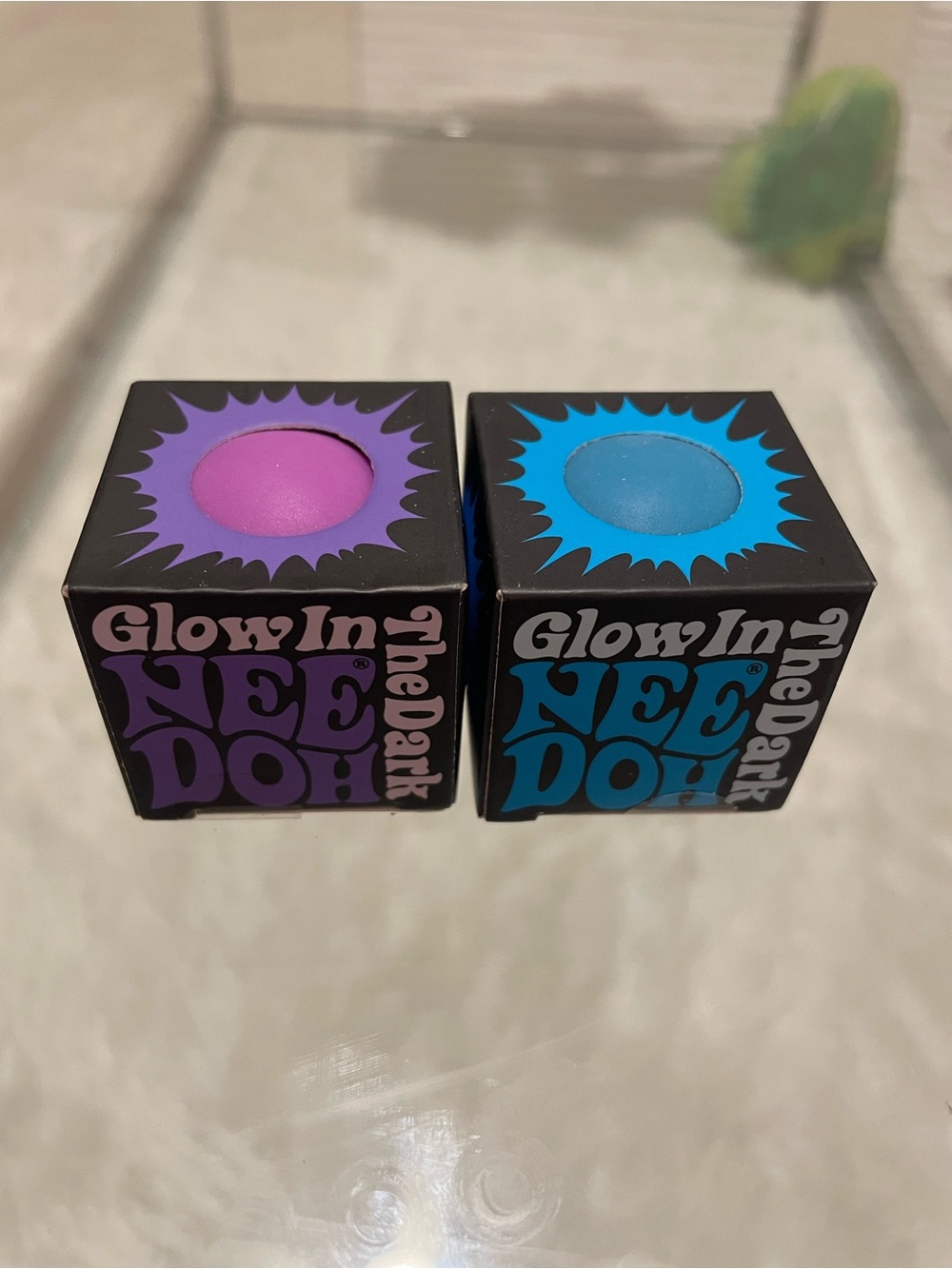 Glow In The Dark Mini Nee Doh Stress Balls - Purple and Blue -